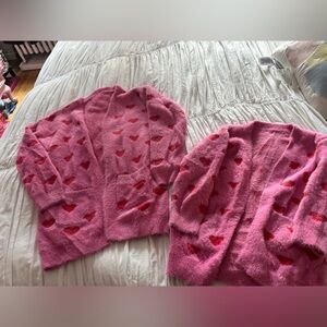 Matching heart cardigans mommy and me
